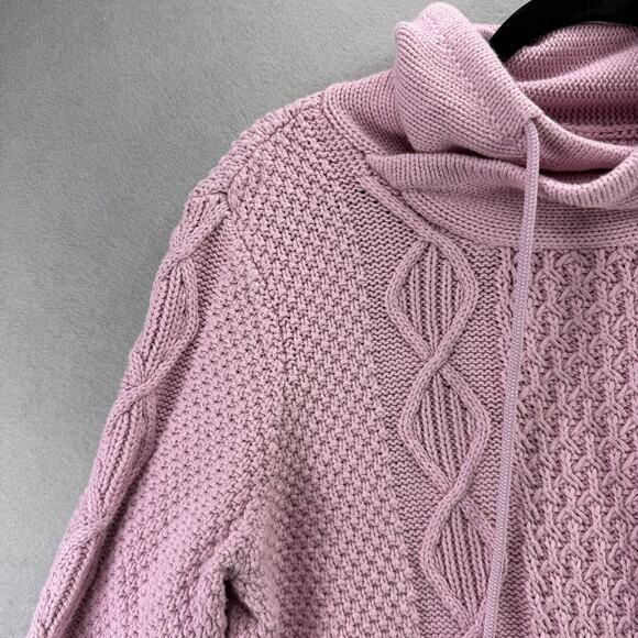 L.L. Bean Signature Purple Cotton Funnelneck Sweater Women’s Size L - Picture 6 of 10